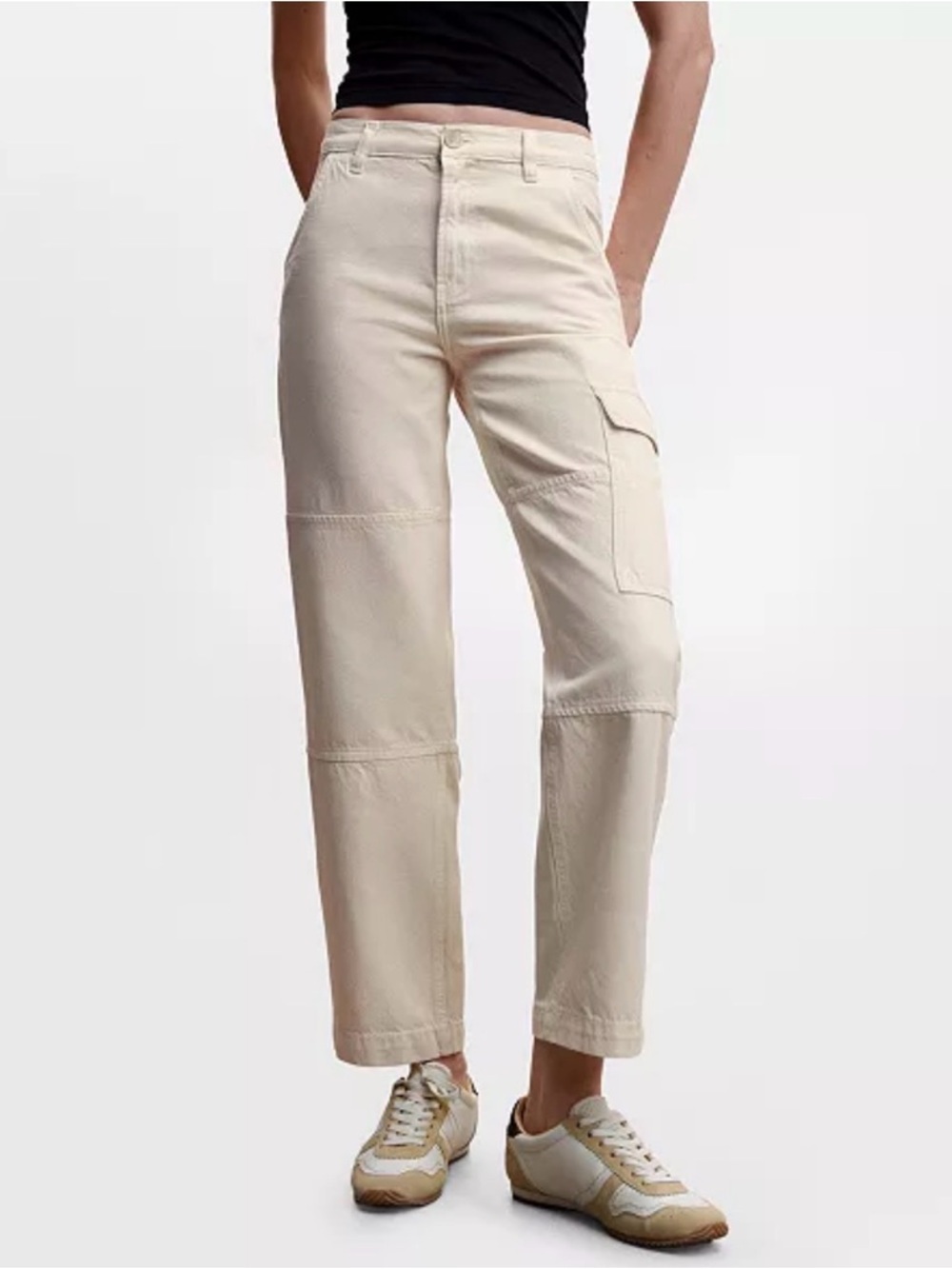Mango Cargo Pants | Mng Pocket Cargo Jeans | Cream Cargo Pants